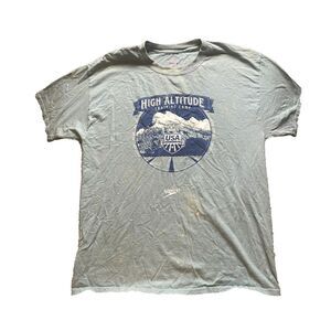 USA‎ Swimming Speedo Shirt Adult Large Light Blue Training Camp Swim Hanes Mens